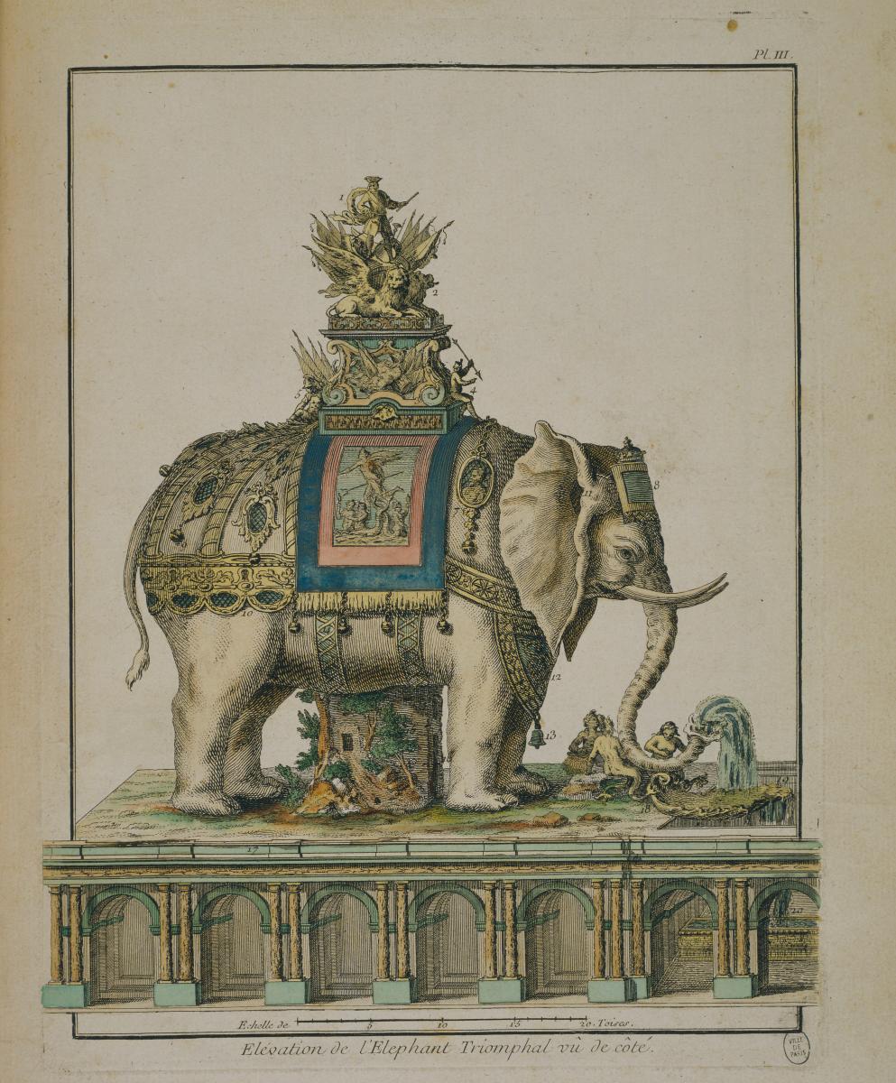 Figura 1. Progetto per un edificio a forma di elefante di Charles-François Ribart de Chamoust. Immagine tratta dal sito Centre des Monuments Nationaux