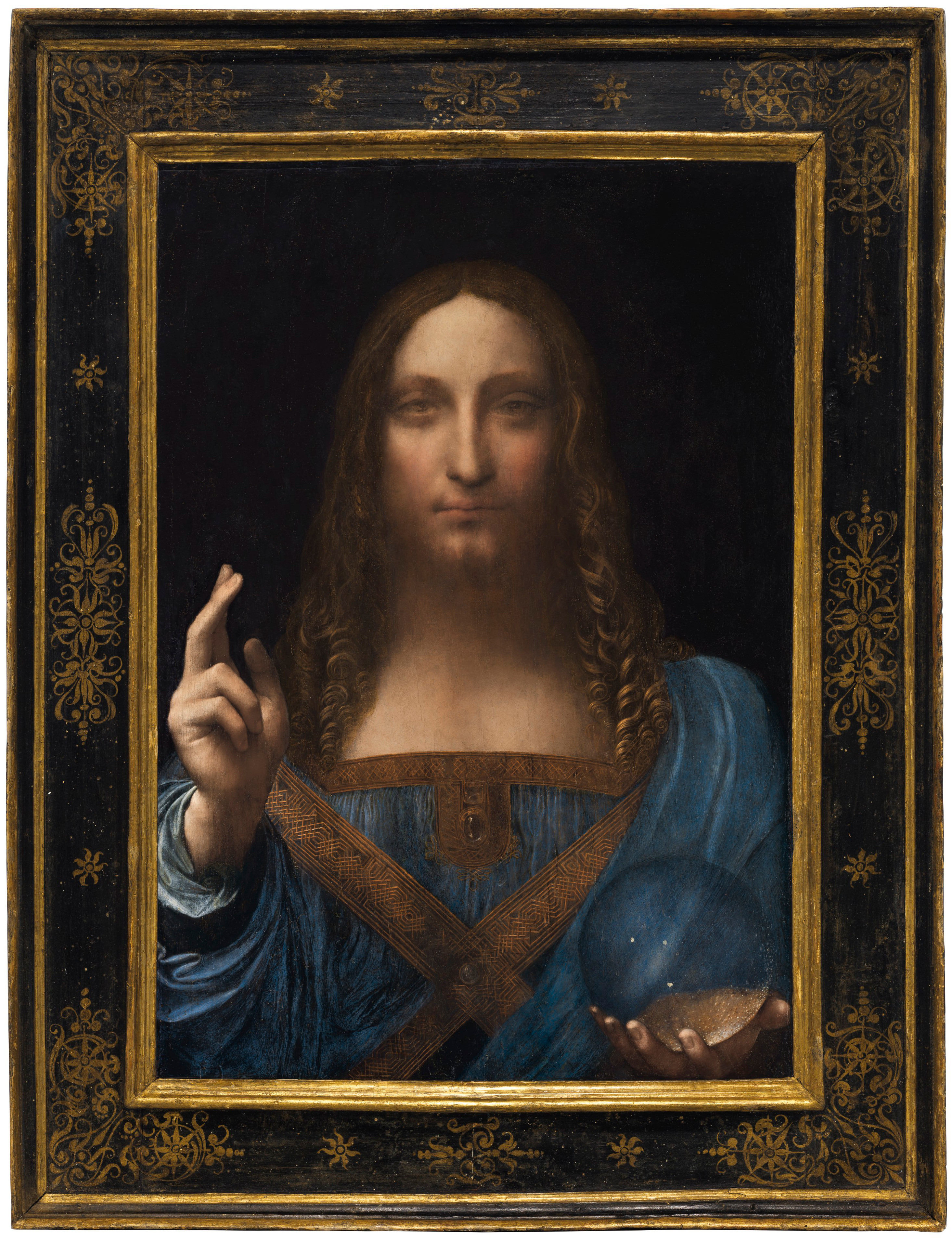 Figura 1. Salvator Mundi, attribuito a Leonardo, ca 1500, Olio su tavola, 65.6 cm x 45.4 cm. Immagine tratta da Wikipedia.